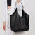 Benpaolv Solid Color Tote Bag For Women, Large Capacity Shoulder Bag, Fashion Leather Hobo Bag