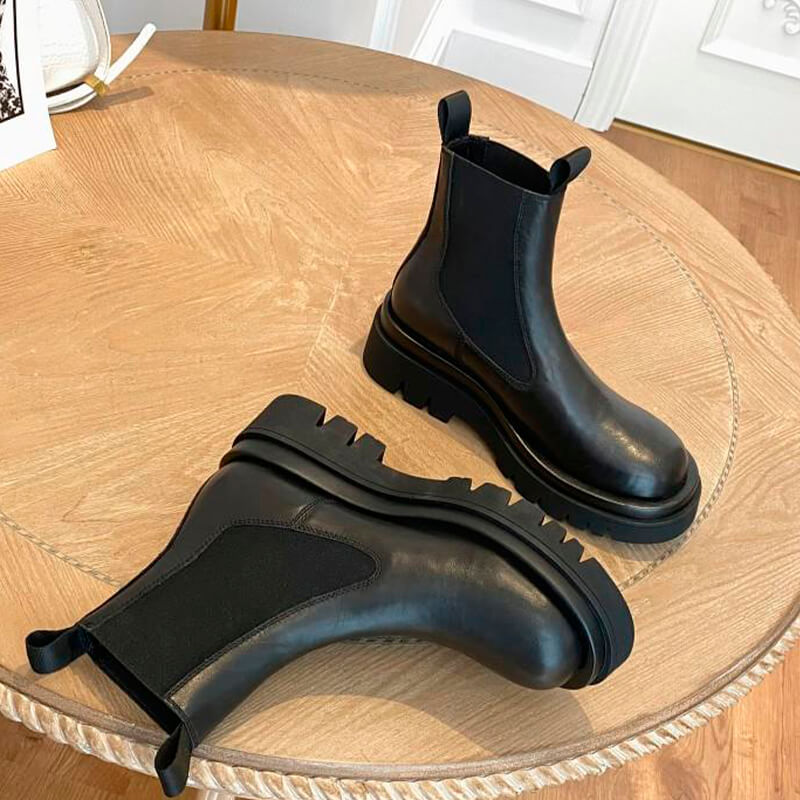 benpaolv Camel Brown Chelsea Boots Thick Sole