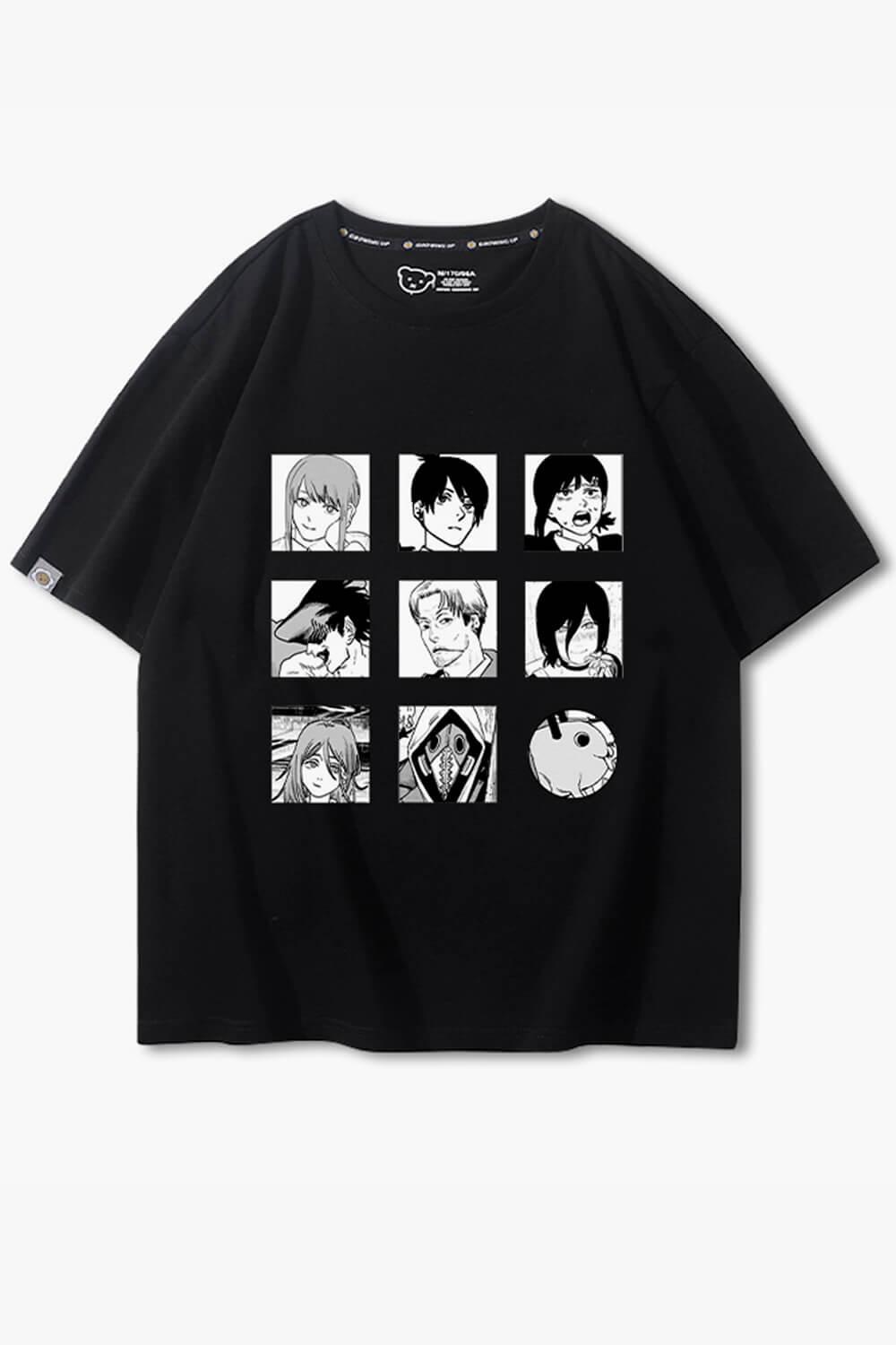 benpaolv Chainsaw Man Characters Collage Manga T-Shirt