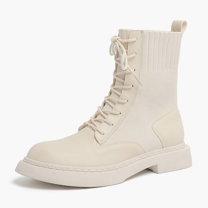 benpaolv Cream Boujee Style Martens British Boots