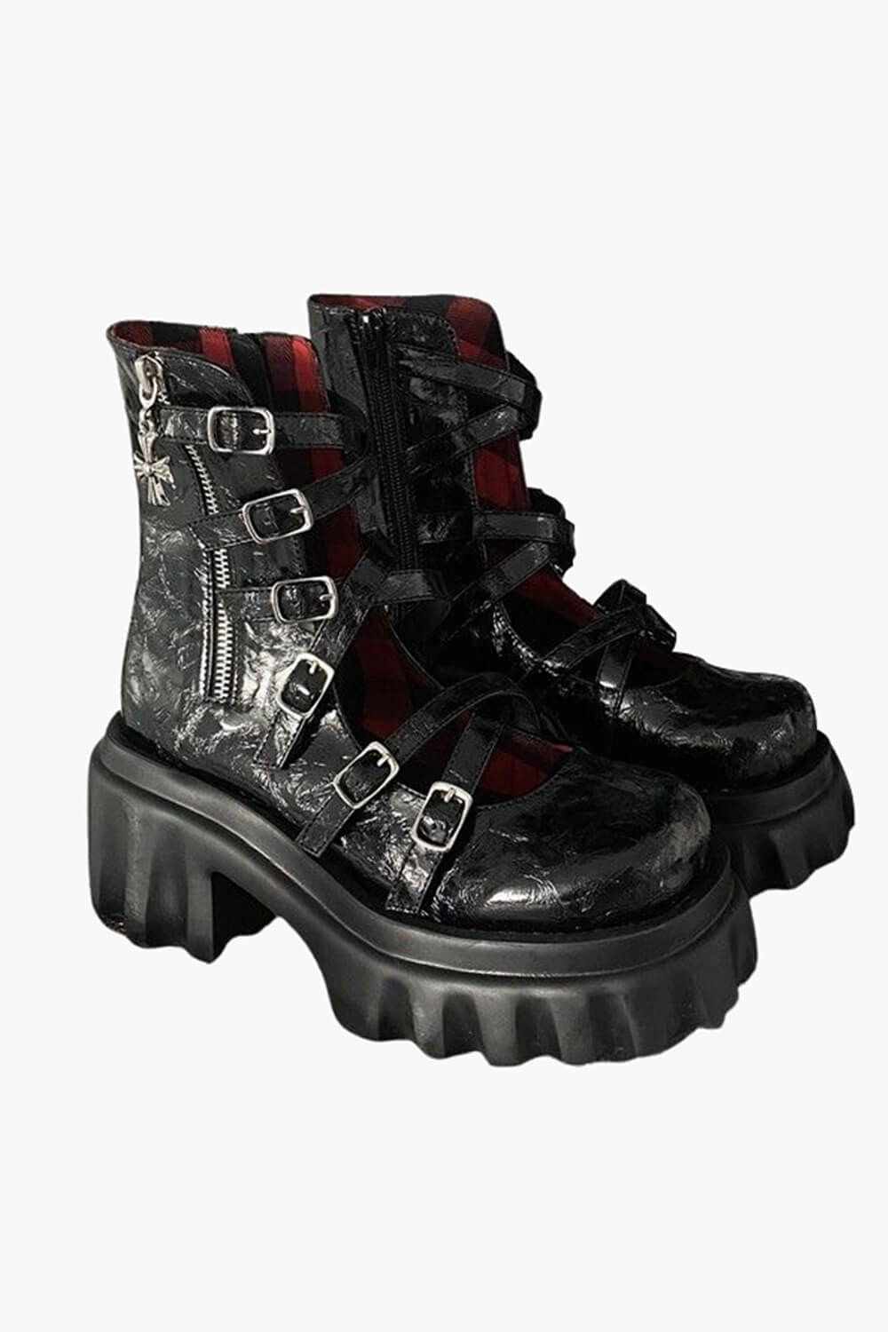 benpaolv Crust Punk Black Platform Shoes