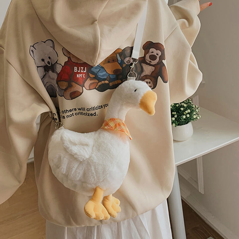 benpaolv Cute Plush Duck Shoulder Bag