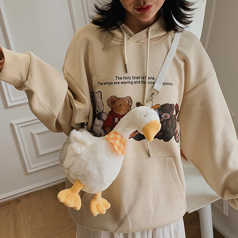 benpaolv Cute Plush Duck Shoulder Bag