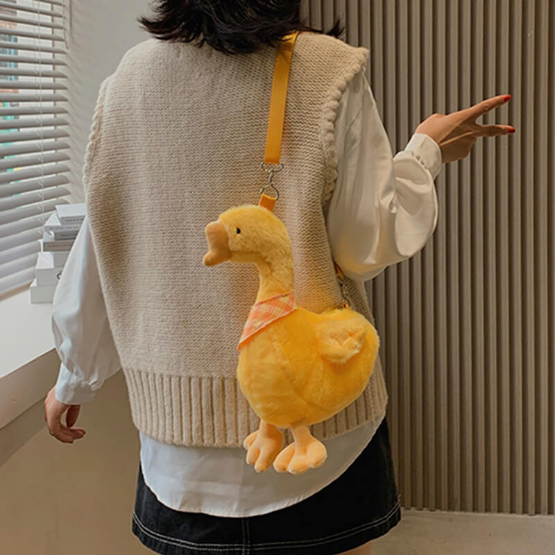 benpaolv Cute Plush Duck Shoulder Bag