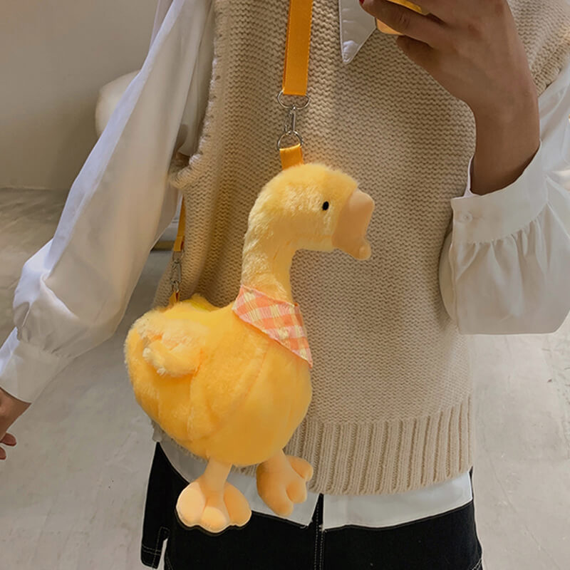 benpaolv Cute Plush Duck Shoulder Bag