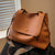Benpaolv Vintage Solid Color Shoulder Bag, Soft PU Leather Flap Messenger Bag, Retro Pattern Wide Strap Bag For Daily Use