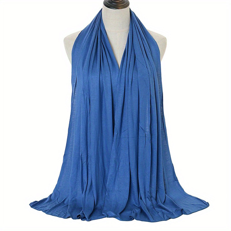 Elegant Warm Hijab Shawl - Versatile Windproof Maxi Scarf, Durable Yarn-Dyed Wrap for Stylish Comfort