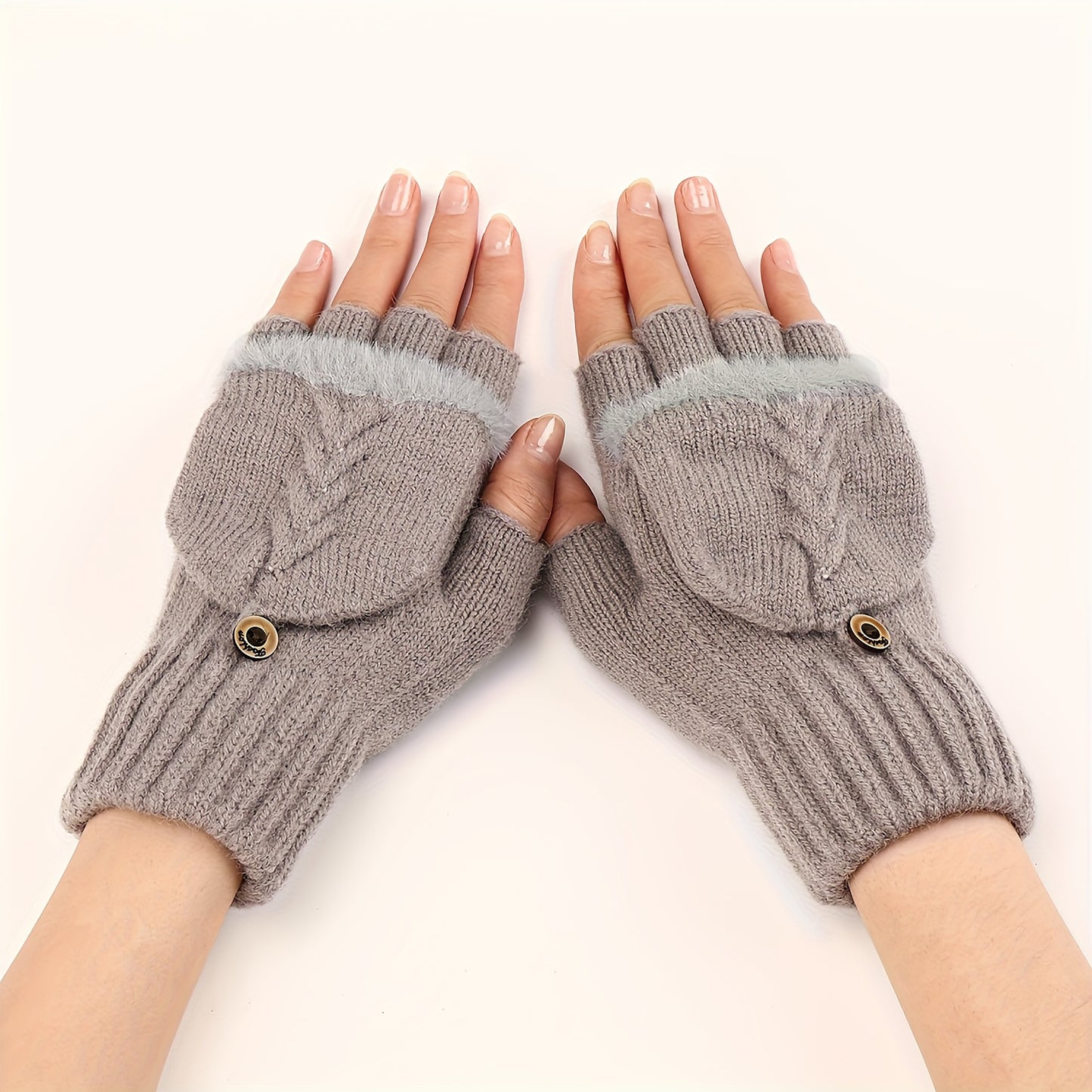 Winter Warmth Short Monochrome Half Finger Knit Gloves - Windproof, Coldproof, Stretchy, Casual, Warm, and Cozy for Women - Perfect for Autumn and Winter Outdoor Activities