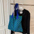 Benpaolv Checkerboard Knit Tote Bag, Large Capacity Fashion Simple Plaid Hobo Bag, Women's Casual Versatile Handbag & Shoulder Bag