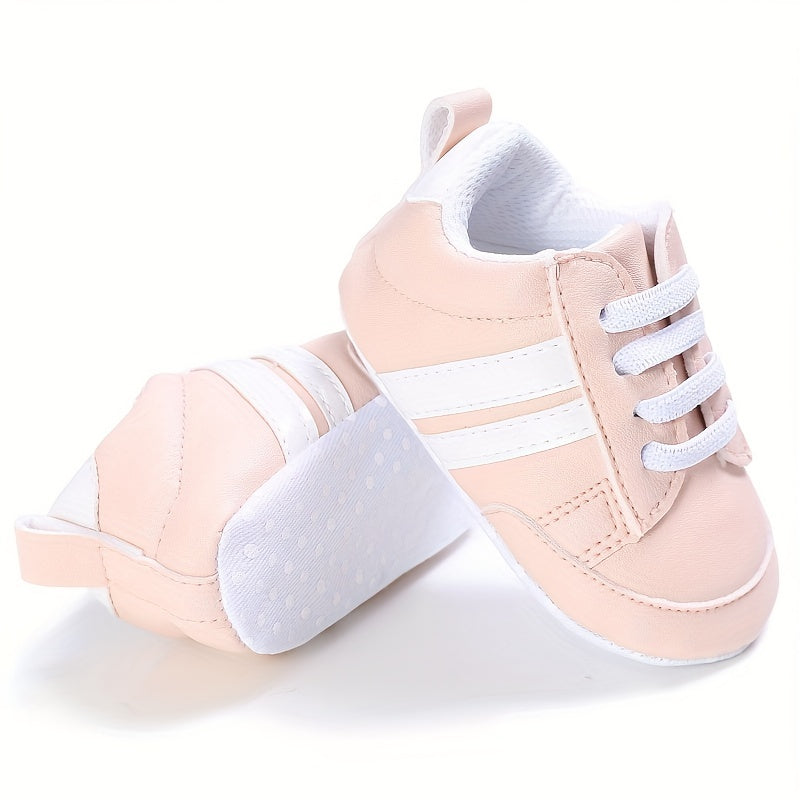 Adorable Striped Crib Shoes for Baby Boys & Girls - Lightweight & Non-Slip for First Walkers!