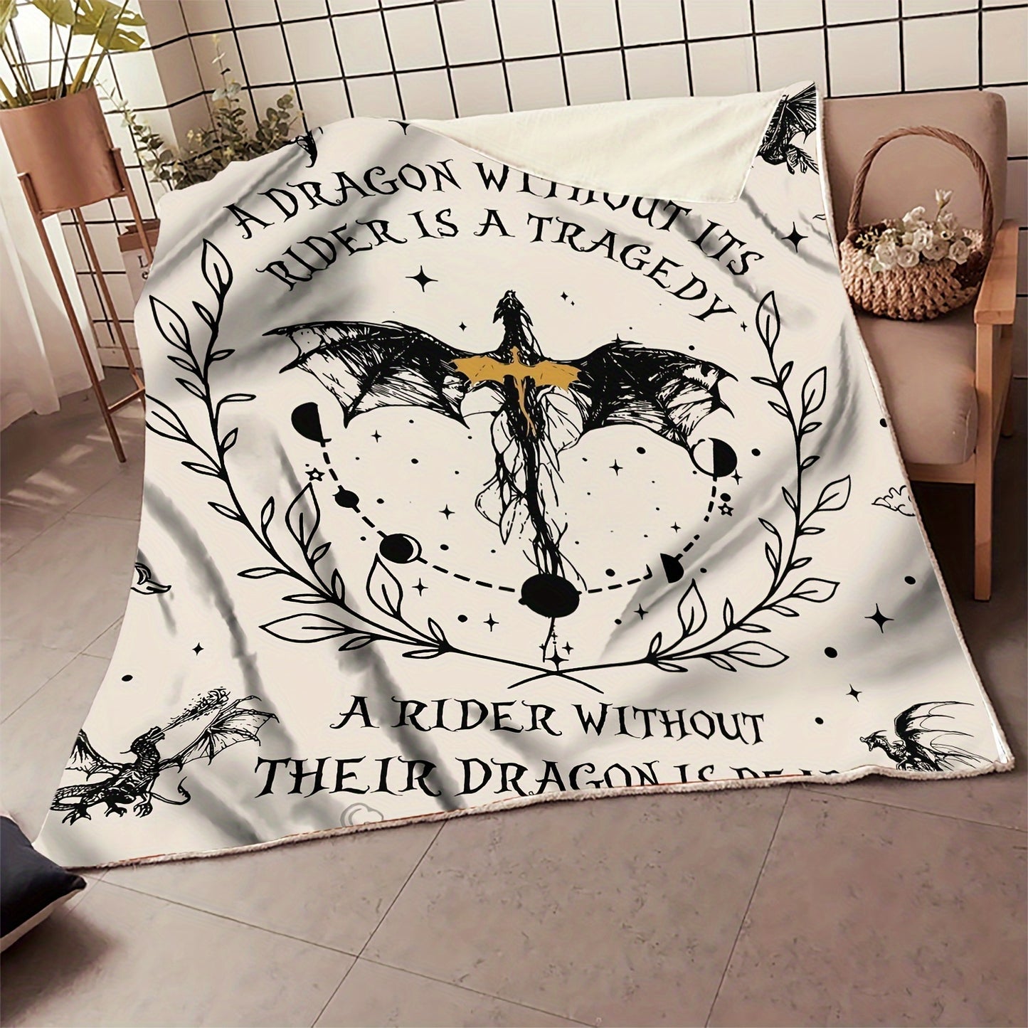 1pc Cozy Dragon Knight Gift Blanket - Soft, Warm, and Comforting Flannel Throw for Bedroom Home Decor - Perfect for Friends and Family, Ideal for Snuggling Up on Chilly Nights