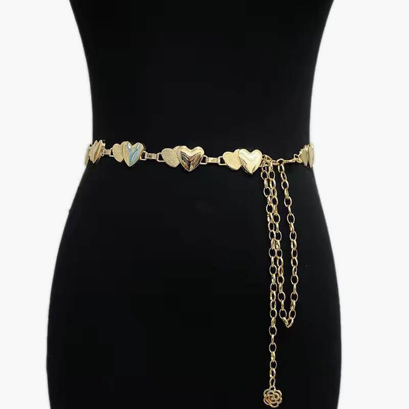 benpaolv Double Heart Aesthetic Chain Belt