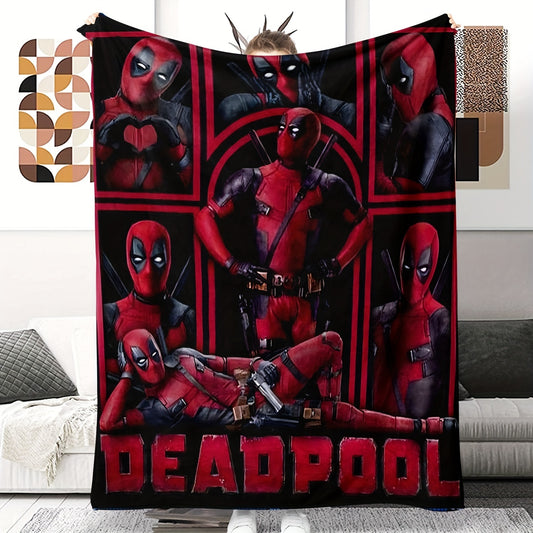 Ultra-Soft Flannel Throw Blanket - Deadpool HD Print, Versatile & Reversible for All Seasons, Machine Washable