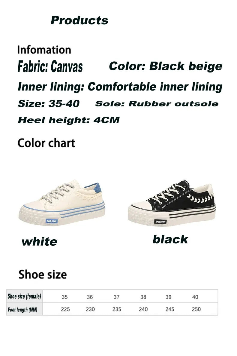 Thick soled wheat ear canvas women trendy children students versatile autumn and summer niche design for casual breathable board shoes