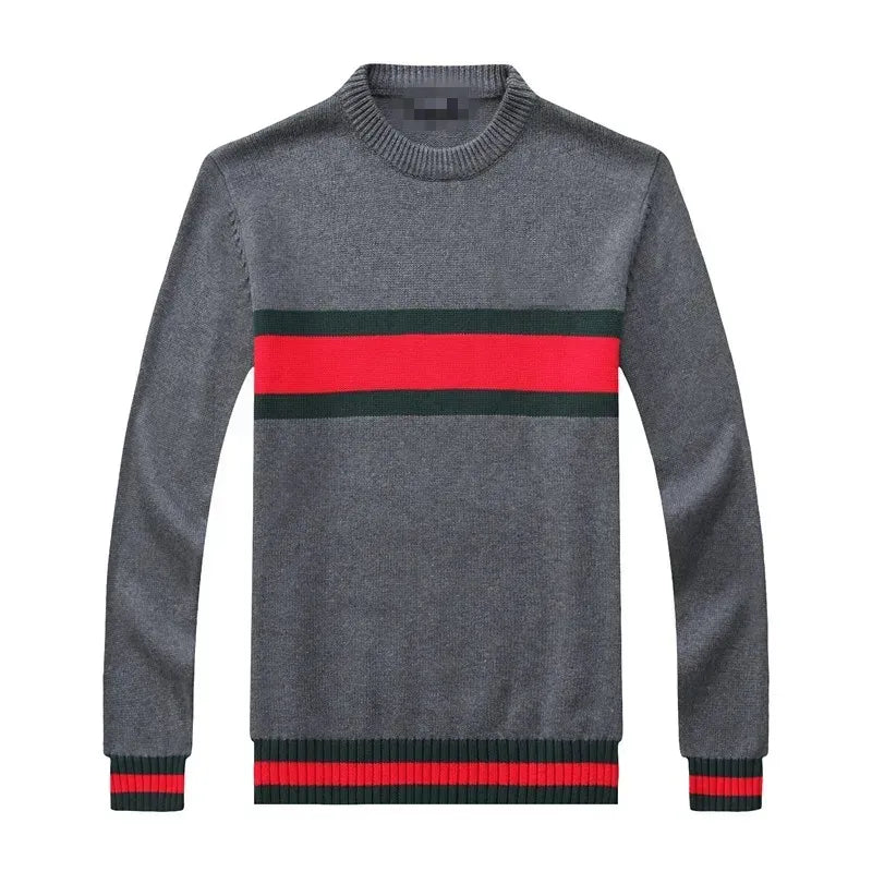 Men's Fashion Sweater Long Sleeve Sweater Casual Style Retro Embroidery Knitwear Autumn and Winter women Round Neck Sweater Pullover