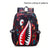 Benpaolv Shark Pattern Backpack, Trendy Nylon Student School Bag, Lightweight Travel Bookbag With USB Charging Port