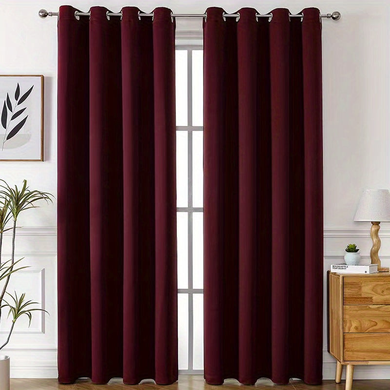 2 Panels Thickened Light-proof Curtain Simple Style Curtain For Balcony Room Home Living Room Decor