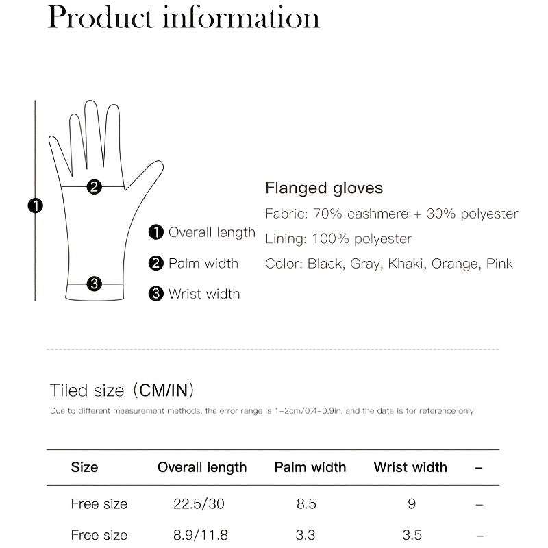 Winter Warm Gloves Women's Outdoor Coldproof Velvet Thick Touch Screen Gloves Flanging Wrist Gloves