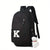 Benpaolv Letter K Patch Decor Backpack, Simple Preppy Style School Bag, Fashion Nylon Travel Daypack