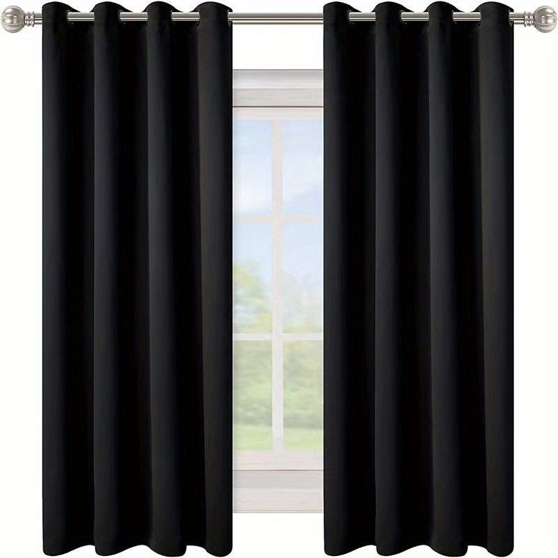 2 Panels Thickened Light-proof Curtain Simple Style Curtain For Balcony Room Home Living Room Decor