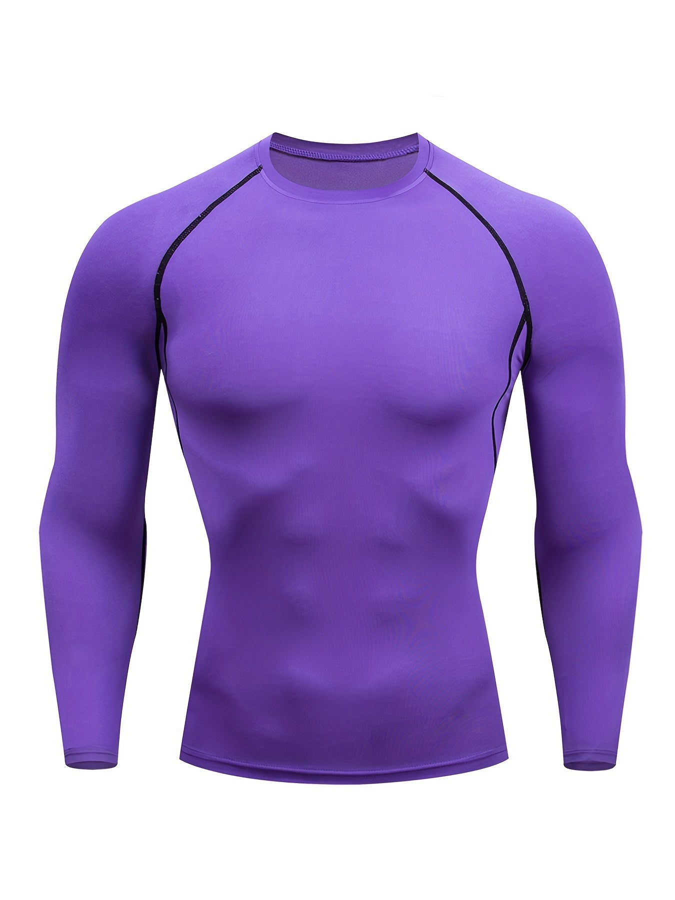 Men's Long Sleeve Compression Shirts - Moisture-Wicking, Four-Way Stretch, Quick-Drying Athletic Workout Tops for Enhanced Performance and Recovery - Ideal for Fitness Enthusiasts and Athletes