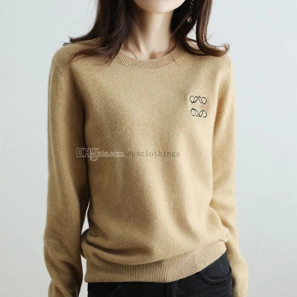 Designer Womens Sweaters loewees Sweater Knit sweatshirt Autumn and winter crew neck Long Slevee Cardigan Hoodie letter embroidery Clothing Casual Warm