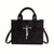 Benpaolv Gothic Cross Decor Tote Bag, Y2K Stylish Crossbody Bag, Women's Trendy Shoulder Purse & Handbag