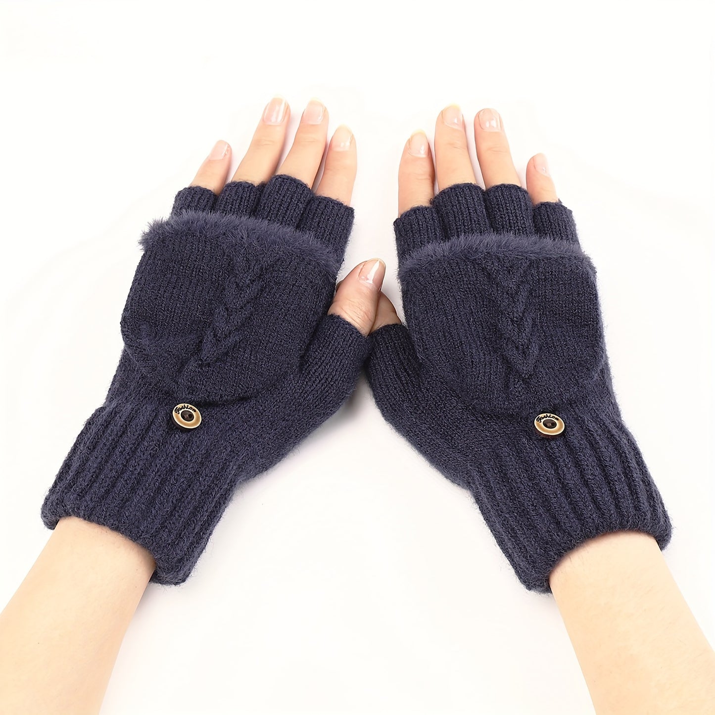 Winter Warmth Short Monochrome Half Finger Knit Gloves - Windproof, Coldproof, Stretchy, Casual, Warm, and Cozy for Women - Perfect for Autumn and Winter Outdoor Activities