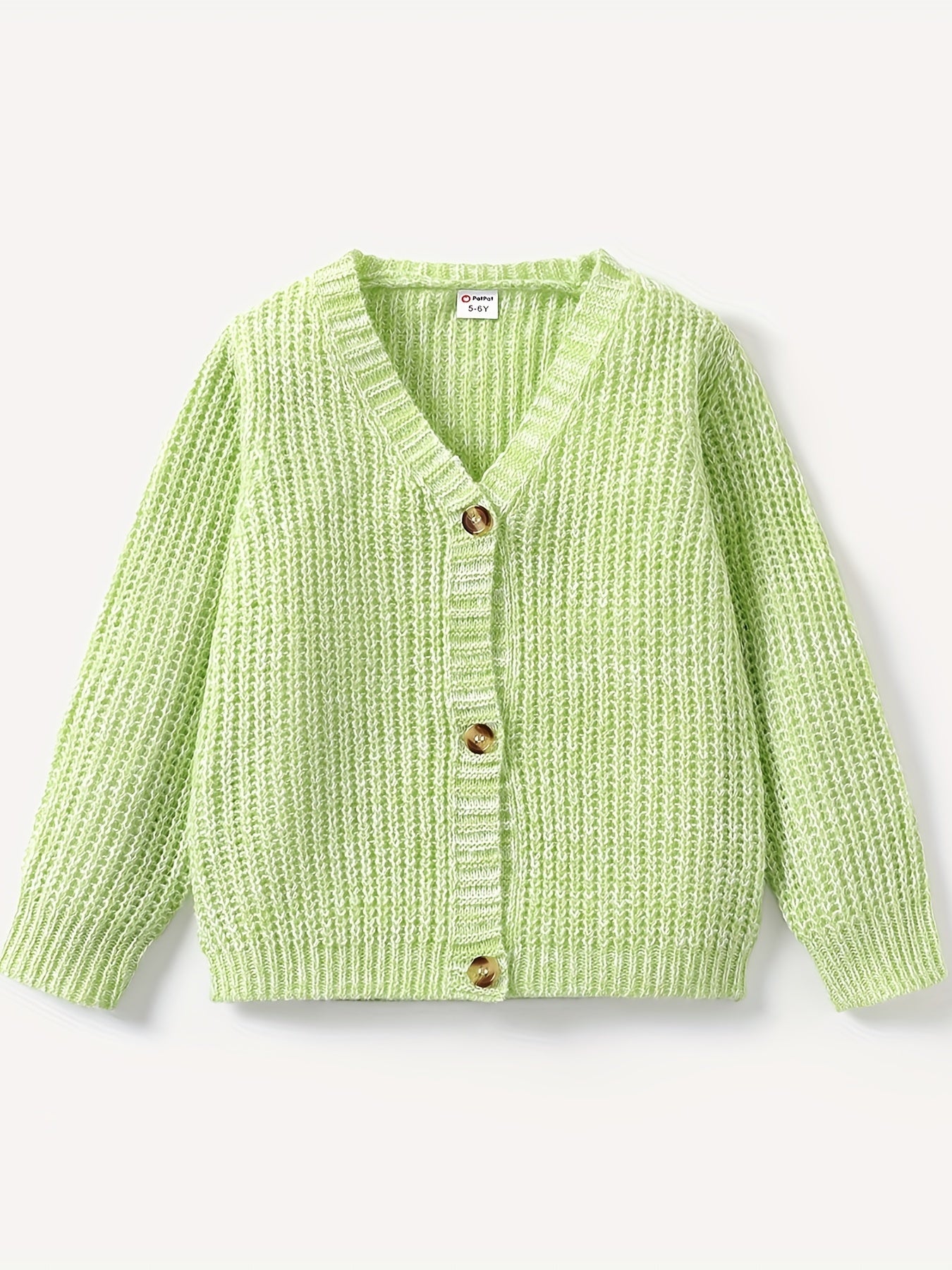 PatPat Baby Girl/Boy Classic Knit Cardigans Button V-Neck Long-sleeve Sweater Coat For Spring & Autumn/Fall