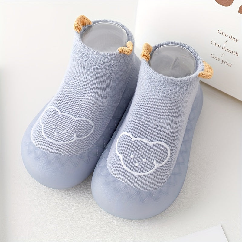 Adorable Cartoon Slip-On Sock Shoes - Ultra-Soft, Non-Slip & Breathable for Baby Boys & Girls - Secure Grip Indoor/Outdoor Play - Perfect for Spring & Autumn