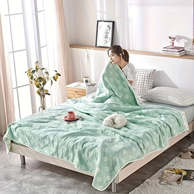 6 Layers Of Gauze 100% Cotton Cotton Blanket Sunflower Blanket, Simple Lightweight Soft Breathable Sofa Bed Leisure Nap Blanket Is Suitable For All Seasons