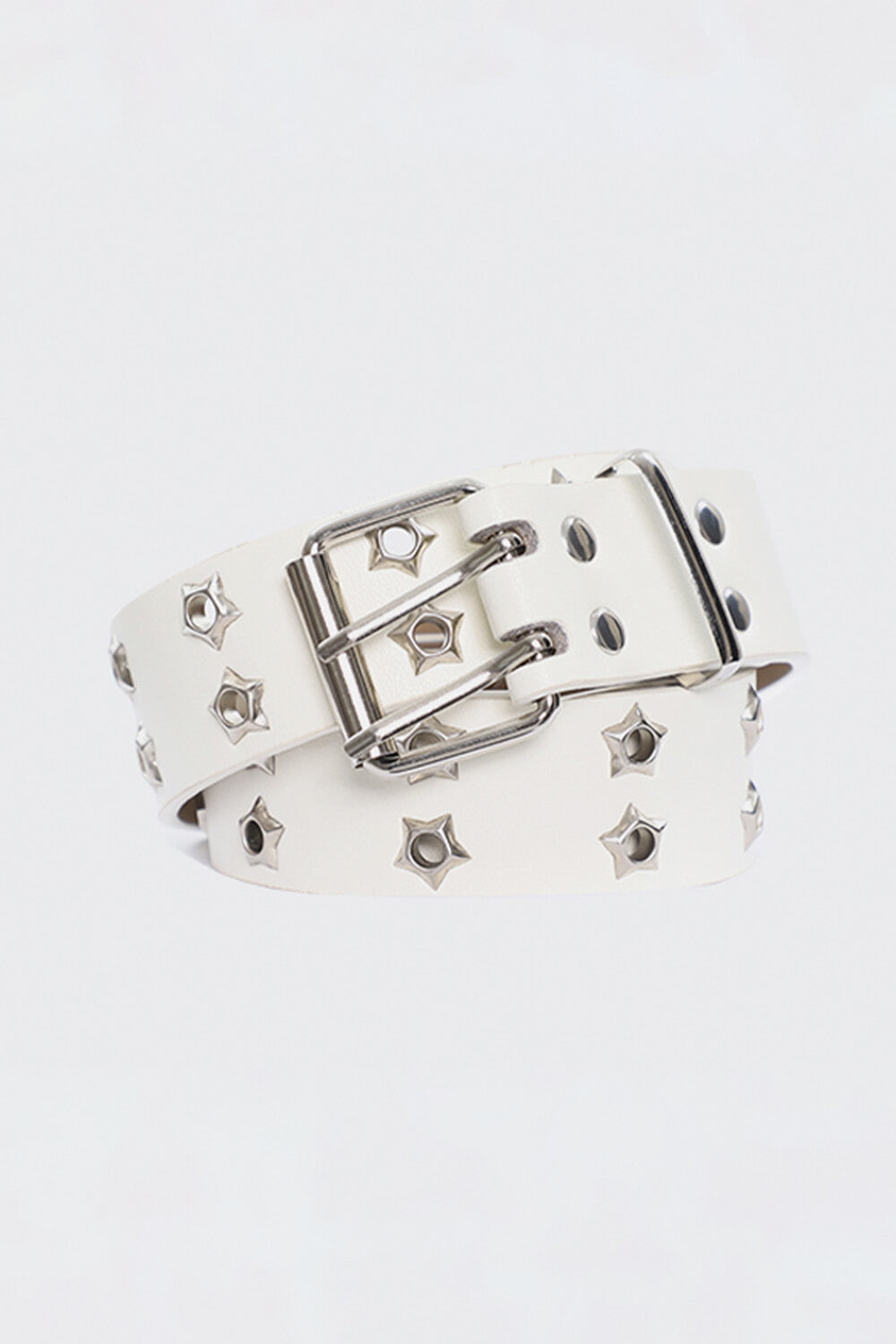 benpaolv Grunge Aesthetic Star Rivets White Belt