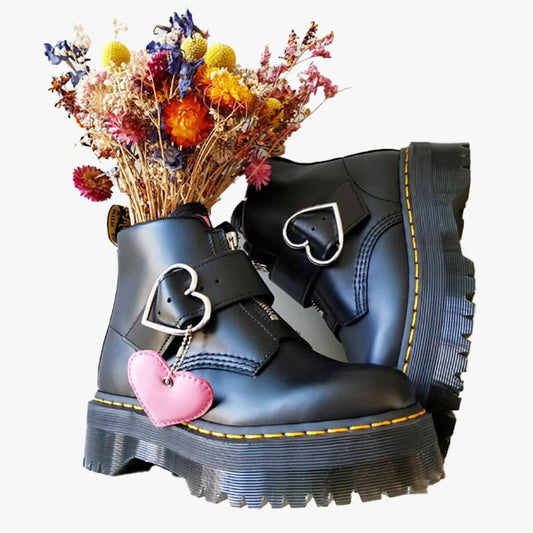 benpaolv Heart Buckle Aesthetic Martens Boots