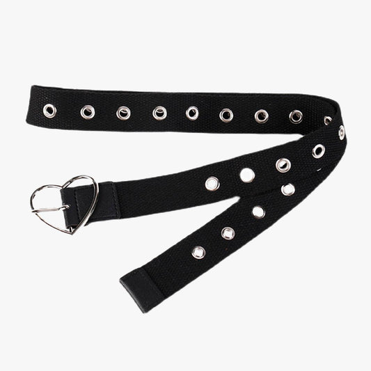 benpaolv Heart Buckle Rivets Black Belt