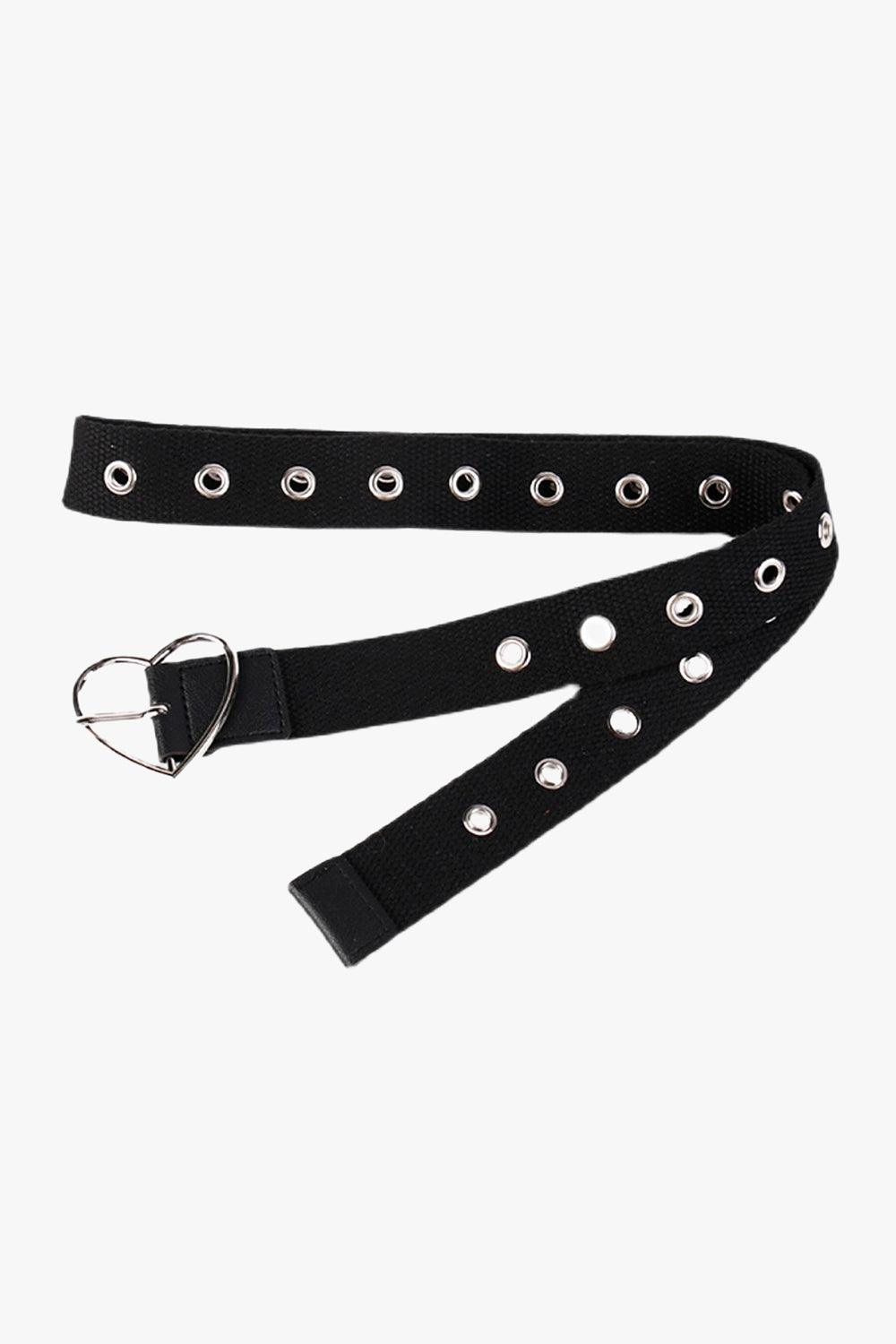 benpaolv Heart Buckle Rivets Black Belt