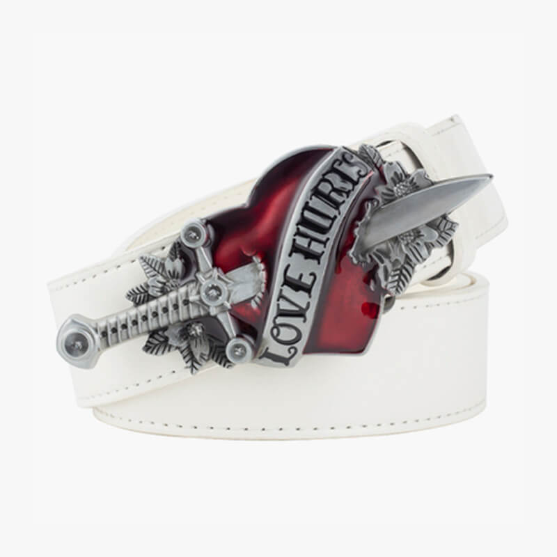 benpaolv Love Hurts Belt Sword and Heart Buckle