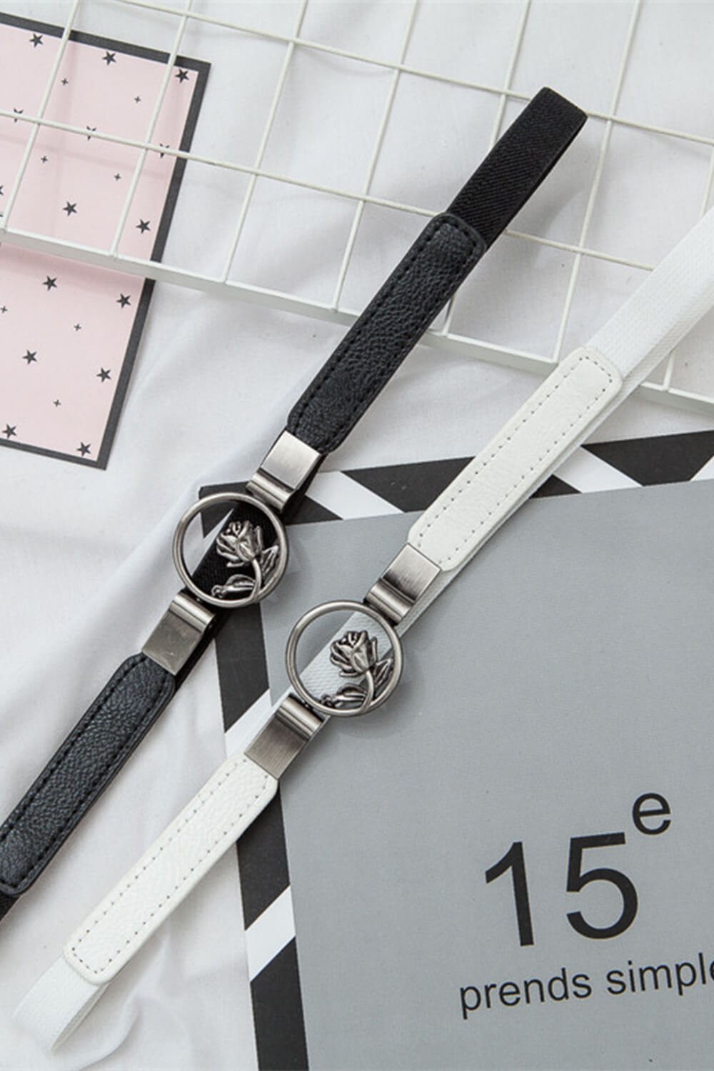 benpaolv Metal Rose Buckle Aesthetic Belt