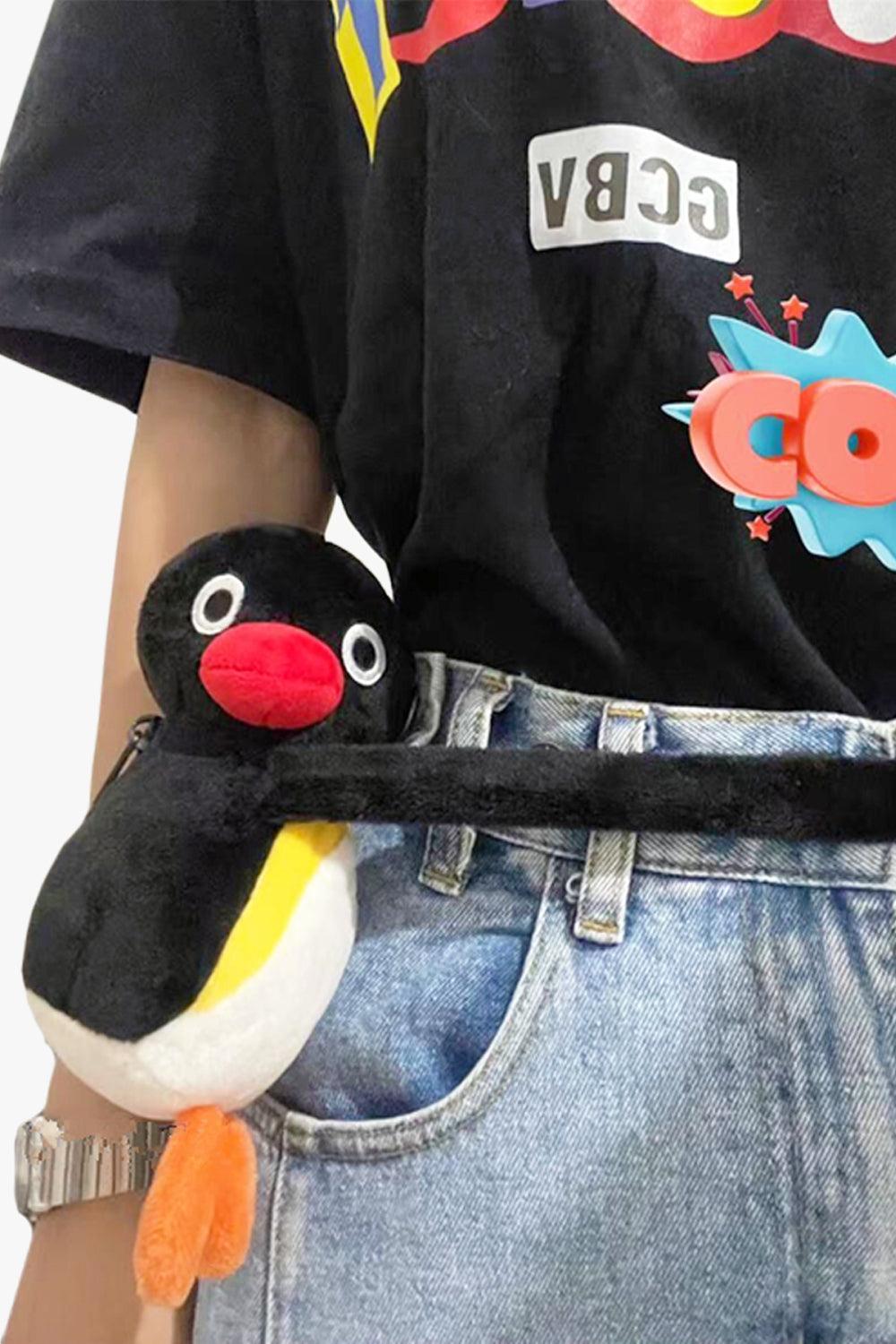 benpaolv Pingu Penguin Plush Toy Belt Bag