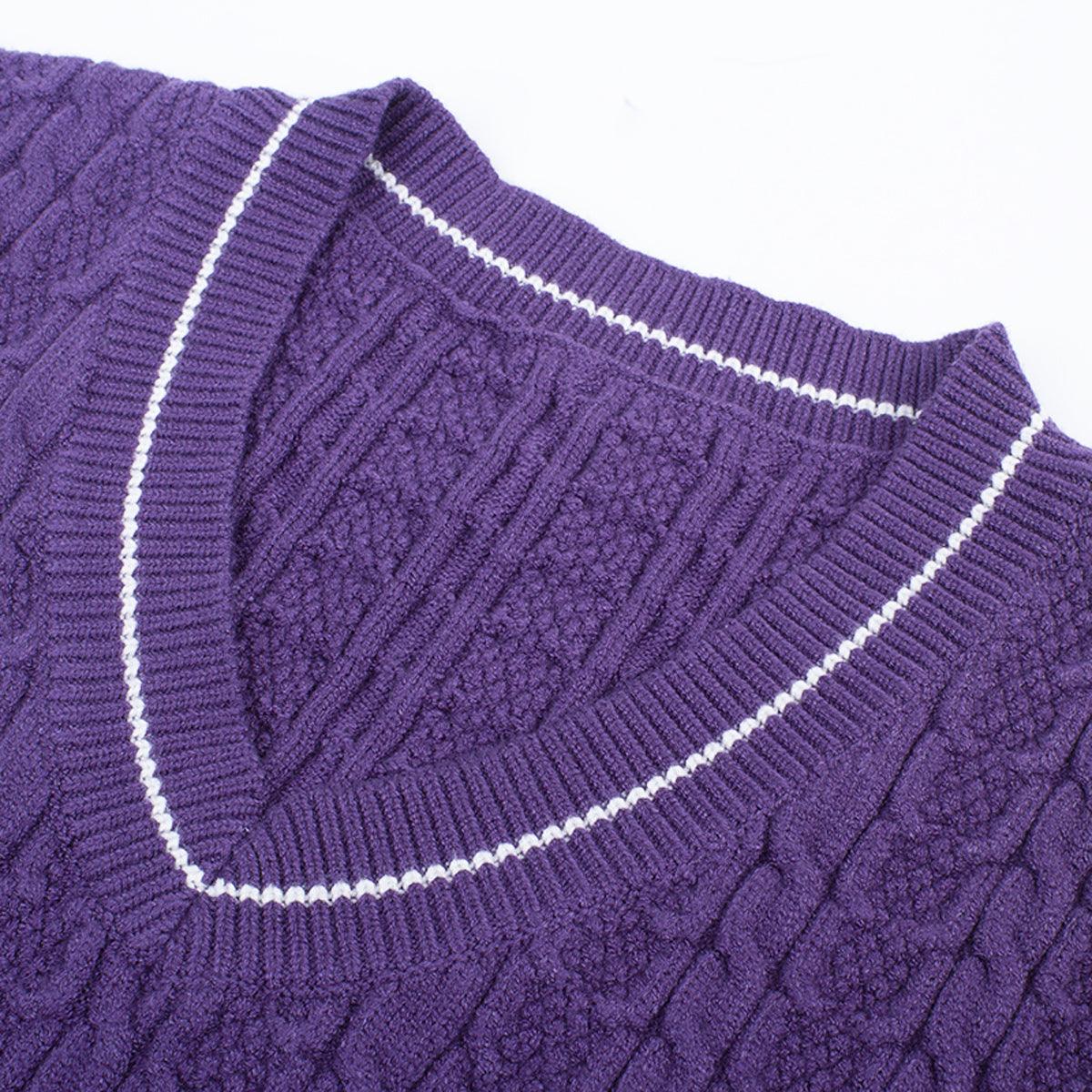 benpaolv Purple Heart Knit Aesthetic Vest