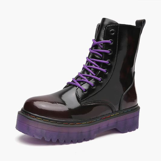 benpaolv Purple Sole High Ankle Martens Boots