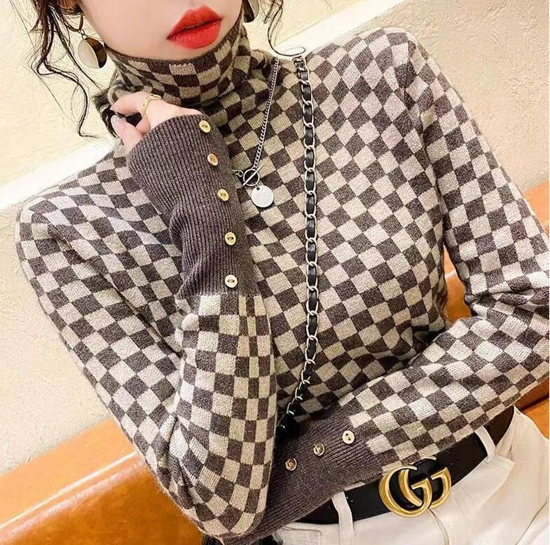 Women Sweater For Pullovers Turtleneck Knitted Luxury GGity Letter Sweater Girls Tops