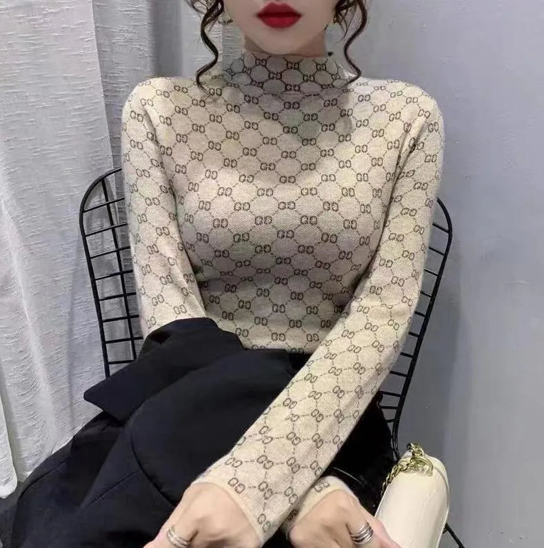 Women Sweater For Pullovers Turtleneck Knitted Luxury GGity Letter Sweater Girls Tops