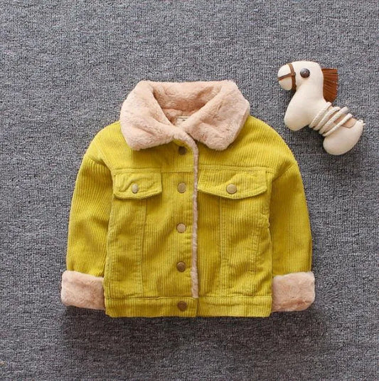 Baby Girls Boys Casual Winter Warm Jacket For Kids Plush Cotton Coat Children Lapel Outerwear 0-3 Y Toddler Christmas Clothes