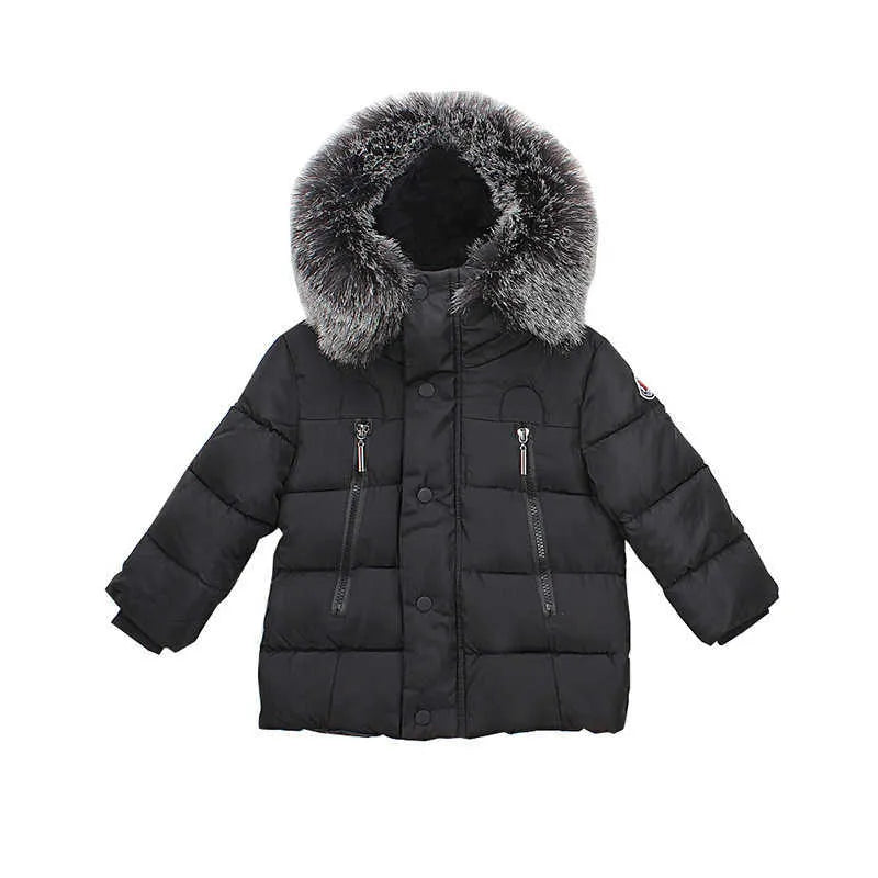 Cotton Padded Thickening Thermal Boys Girls Parkas Hooded Winter Kids coat Children's Outfit Toddler Warm Thick Jacket G0913