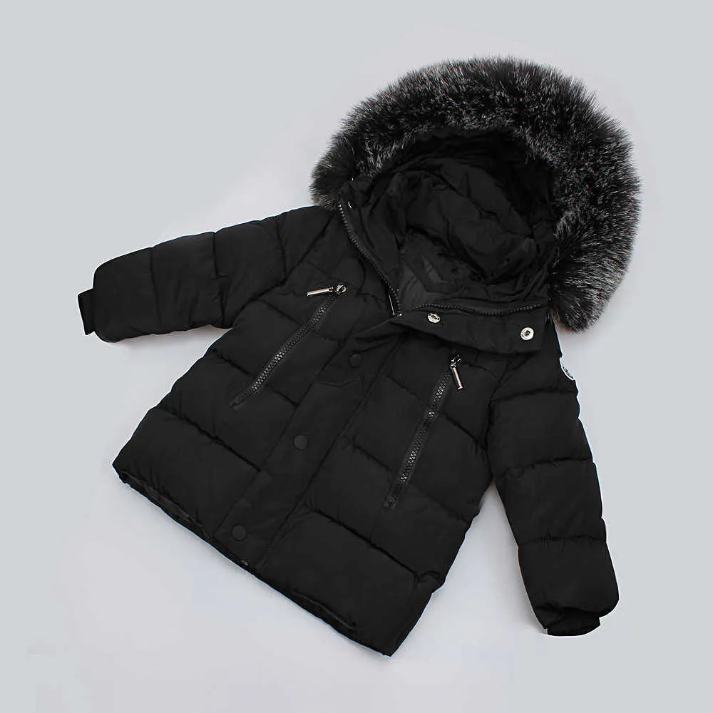 Cotton Padded Thickening Thermal Boys Girls Parkas Hooded Winter Kids coat Children's Outfit Toddler Warm Thick Jacket G0913