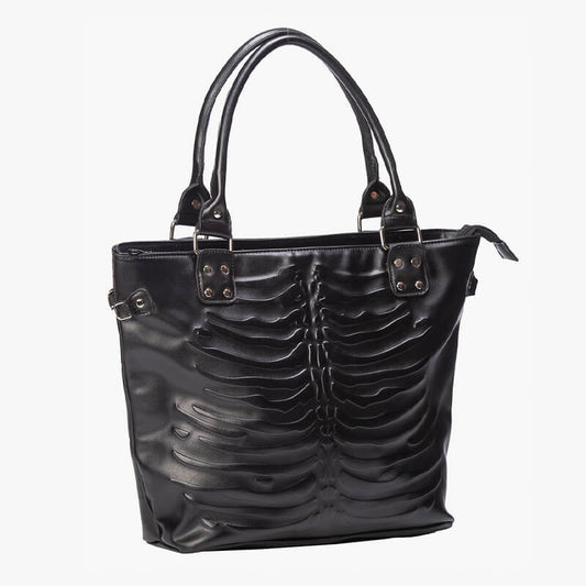 benpaolv Skeleton Ribs Tote Handbag Addamscore Aesthetic