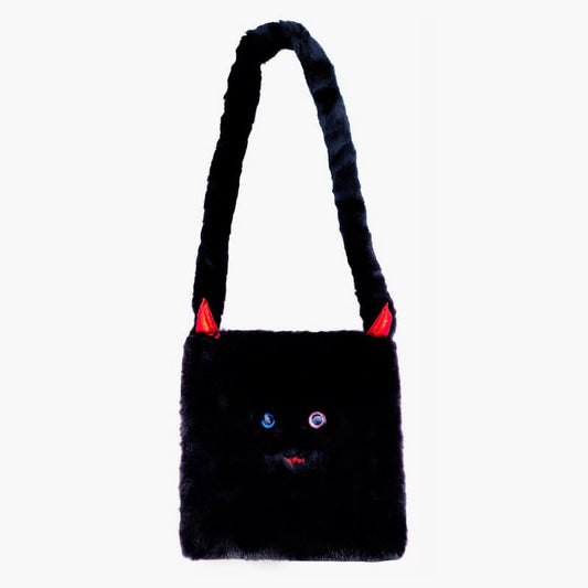 benpaolv Y2K Weirdcore Aesthetic Bag Black Fluffy Little Demon