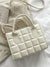 Quilted Pattern Double Handle Square Bag  - Women Satchels