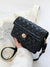 Quilted Turn Lock Flap Square Bag  - Women Crossbody
