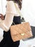 Quilted Pattern Metal Lock Design Square Bag  - Women Shoulder Bags